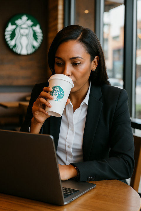 Starbucks exec sitting in cafe - databahn